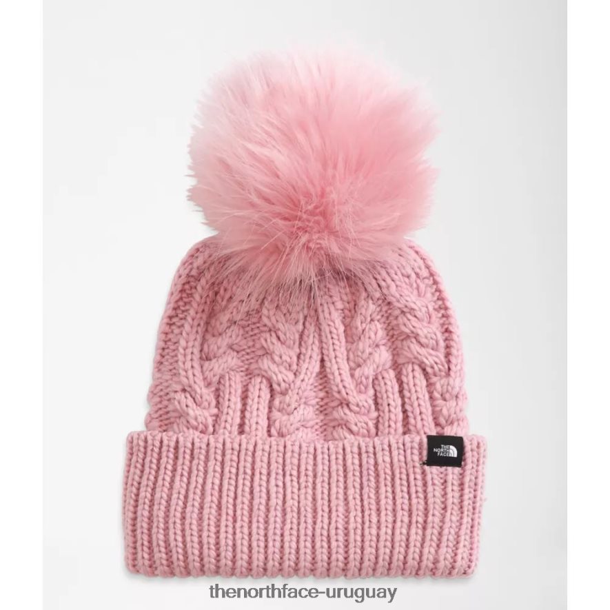 gorro con pompón de pelo oh mega de niños 2RRLTN5754 camafeo rosa The North Face