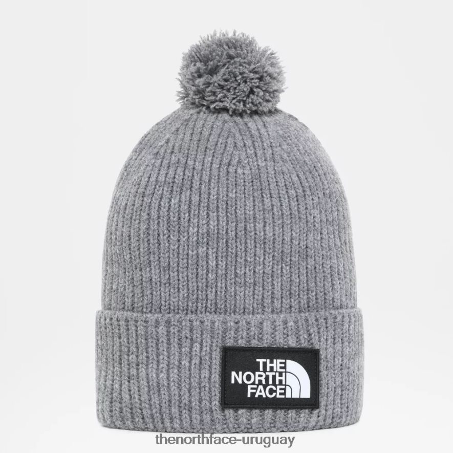 gorro con pompón y logo de tnf 2RRLTN124 gris The North Face