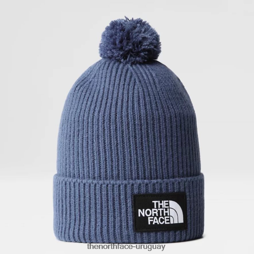 gorro con pompón y logo de tnf 2RRLTN125 azul sombreado The North Face