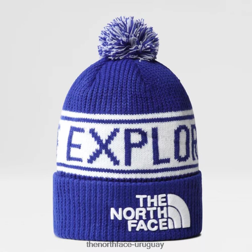 gorro retro con pompón tnf 2RRLTN120 lapislázuli azul The North Face