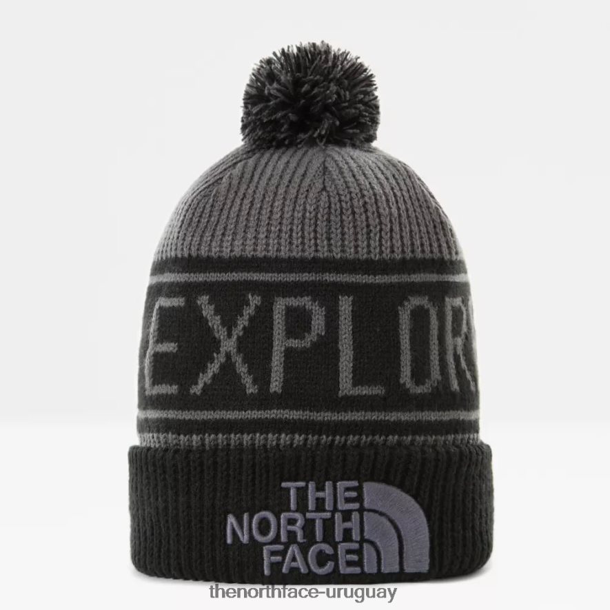 gorro retro con pompón tnf 2RRLTN122 gris The North Face