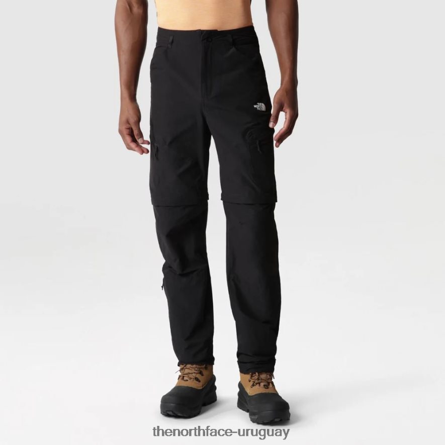 pantalones cónicos regulares convertibles de exploración para hombre 2RRLTN2116 negro The North Face