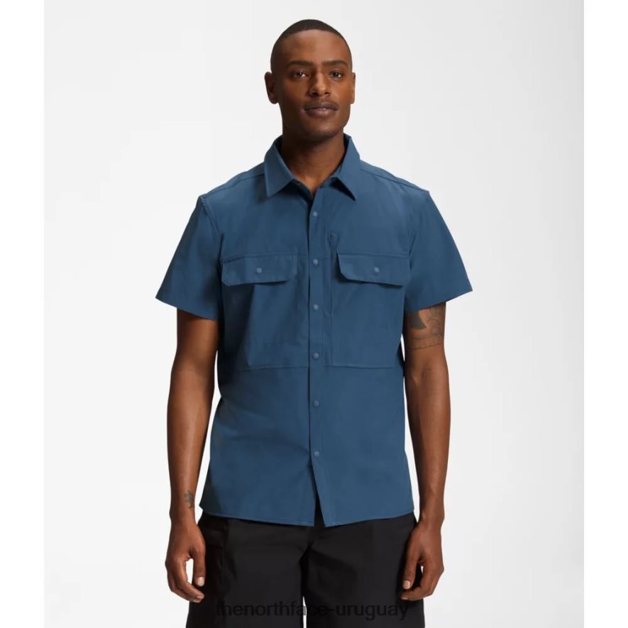 camisa de sol de manga corta sniktau para hombre 2RRLTN5864 azul sombreado The North Face