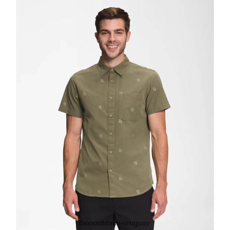 camisa jacquard baytrail de manga corta para hombre 2RRLTN3795 verde oliva The North Face