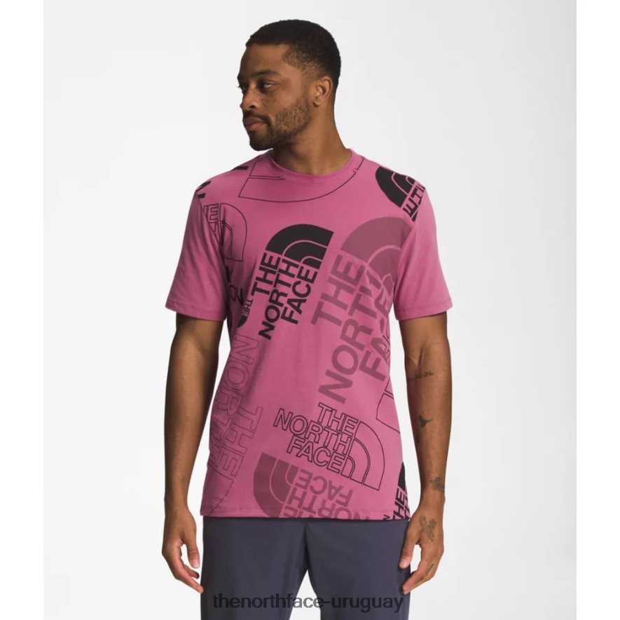 camiseta de manga corta con inyección gráfica para hombre 2RRLTN5451 rojo violáceo The North Face