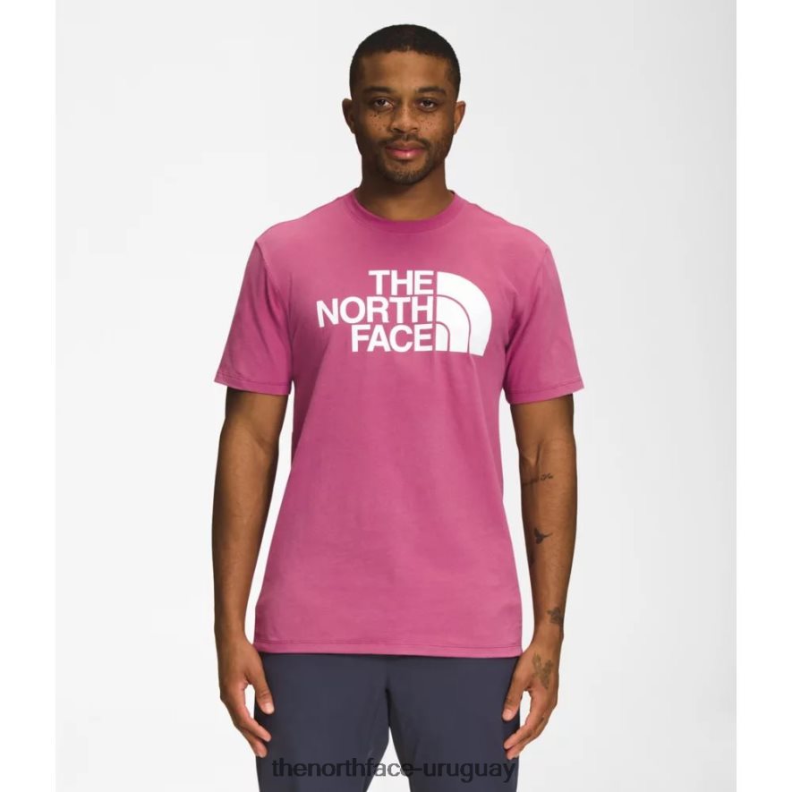 camiseta de media cúpula de manga corta para hombre 2RRLTN3445 rojo violáceo The North Face