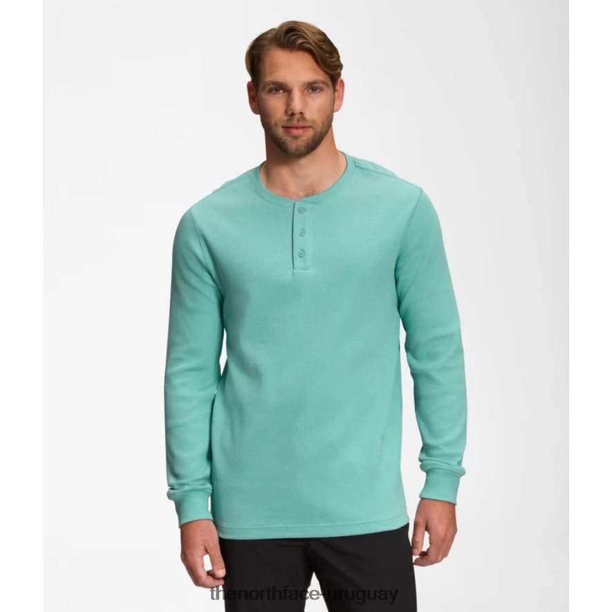 henley de manga larga tipo waffle para hombre 2RRLTN5654 wasabi The North Face