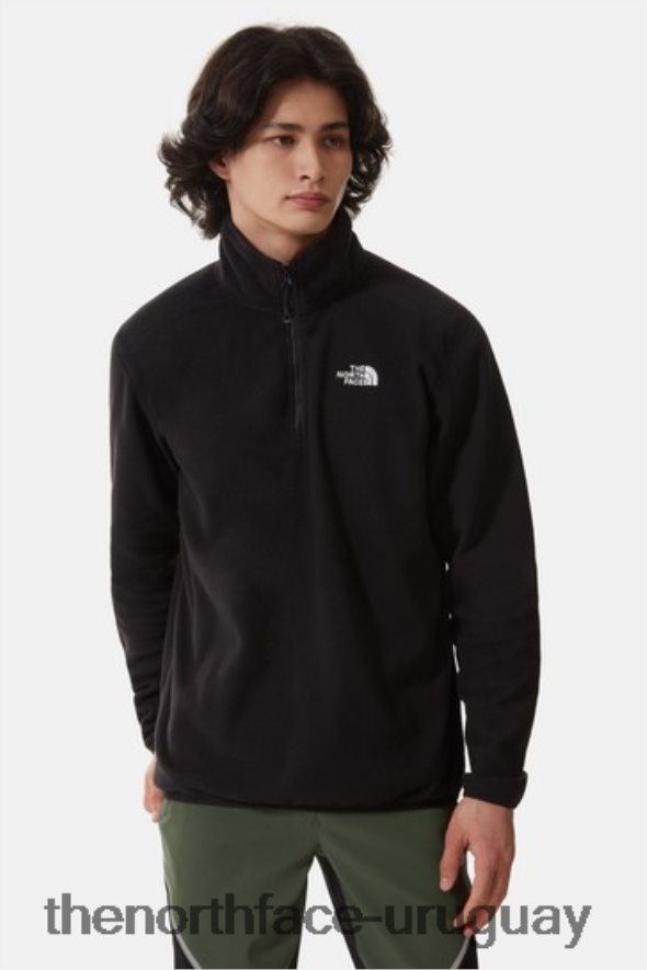 Forro polar con cremallera corta 100 glaciar 2RRLTN6468 negro The North Face