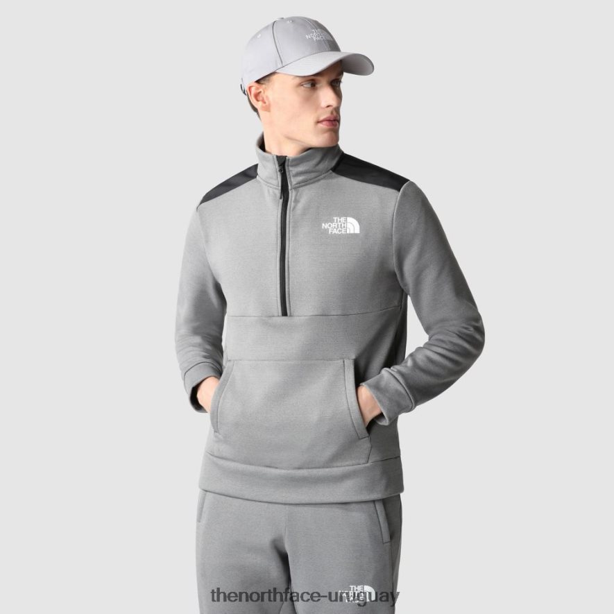 hombre entrenando forro polar con cremallera 1/4 2RRLTN2155 gris The North Face