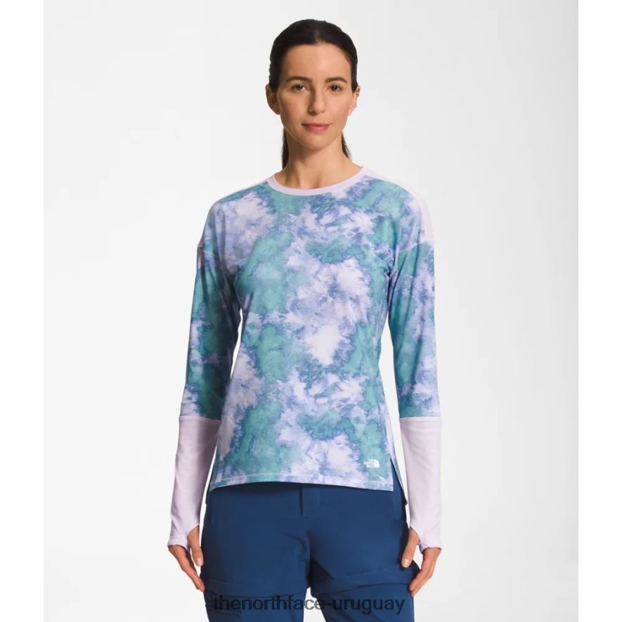 Mujer estampada Dawndream manga larga. 2RRLTN6115 niebla de lavanda The North Face