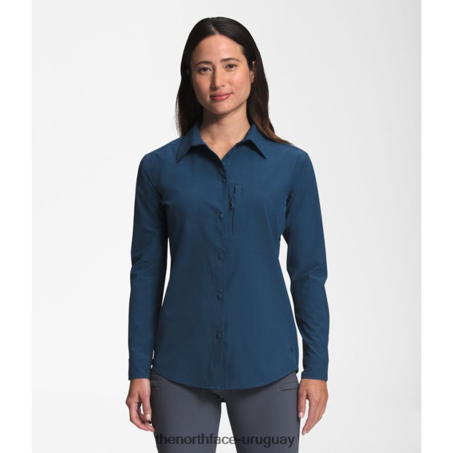 camisa de sol de manga larga sniktau para mujer 2RRLTN5870 azul sombreado The North Face