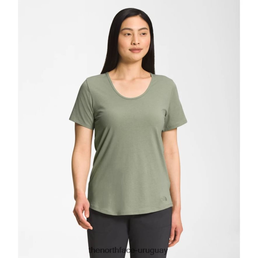 Camiseta de manga corta con cuello redondo para mujer. 2RRLTN6203 té verde The North Face