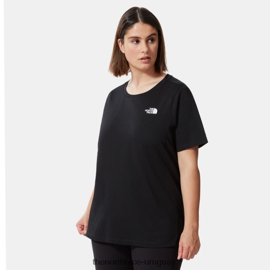 camiseta de cúpula simple de talla grande para mujer 2RRLTN1481 negro The North Face