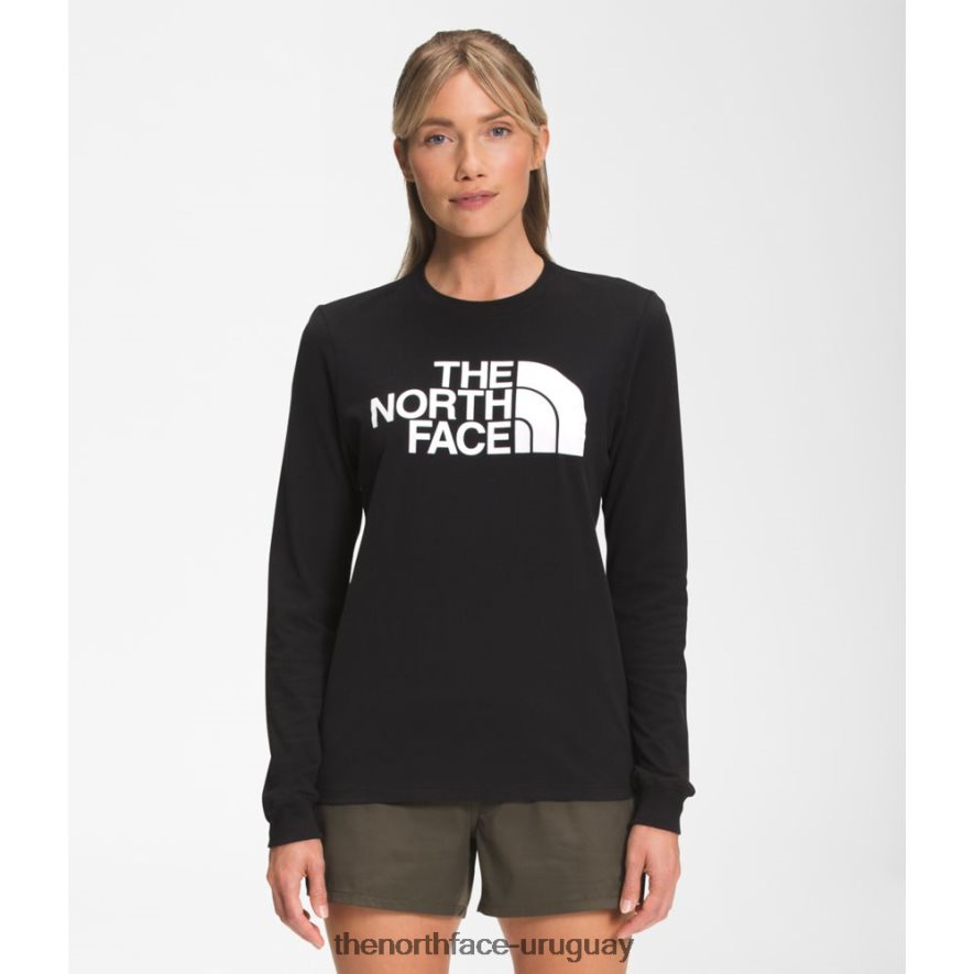 camiseta de media cúpula de manga larga para mujer 2RRLTN4604 negro The North Face