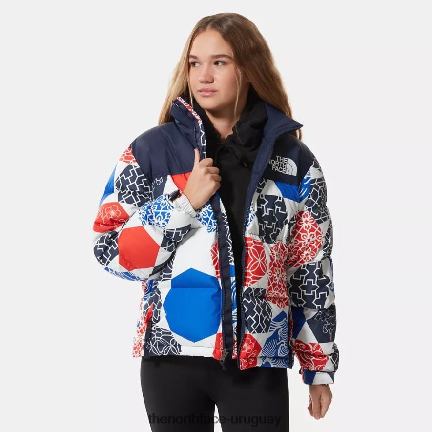 Chaqueta de plumas retro nuptse estampada 1996 para mujer 2RRLTN1262 azul ic geo The North Face