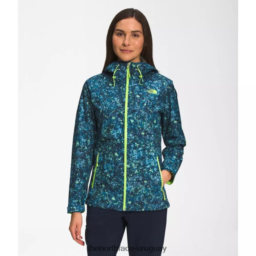 chaqueta alta vista estampada para mujer 2RRLTN4769 liquen azul The North Face