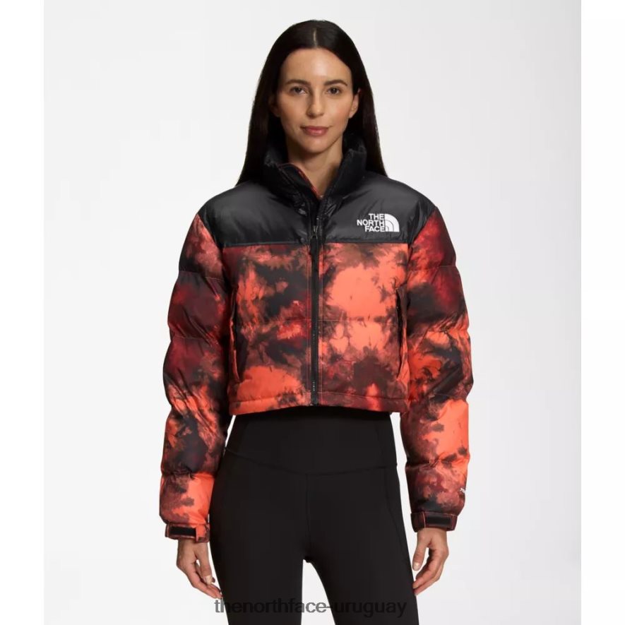 chaqueta corta nuptse estampada mujer 2RRLTN4274 amanecer coralino The North Face