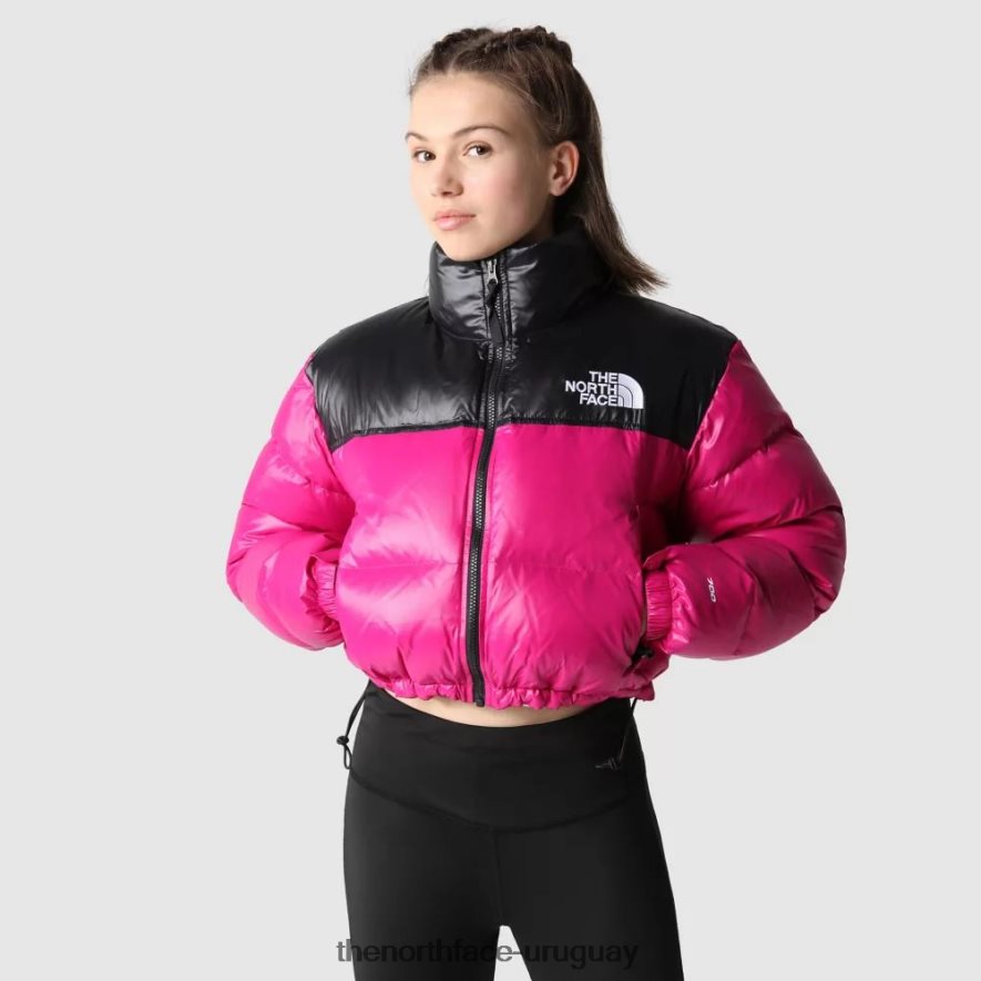 chaqueta corta nuptse mujer 2RRLTN1066 rosa fucsia The North Face