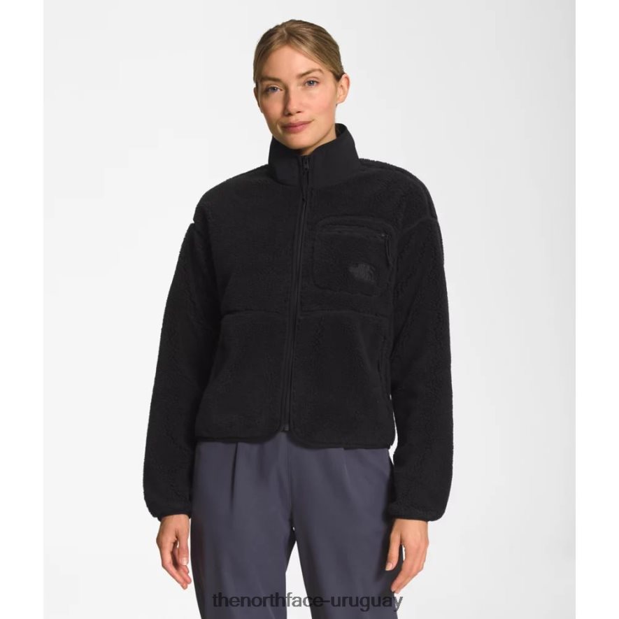 chaqueta con cremallera completa de pelo extremo para mujer 2RRLTN5622 negro The North Face