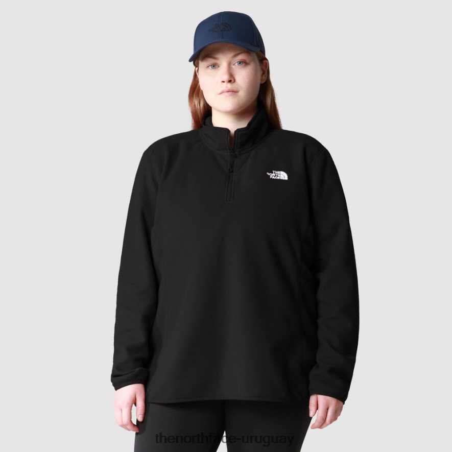 mujer talla grande 100 glacier polar con cremallera 1/4 2RRLTN1566 negro The North Face