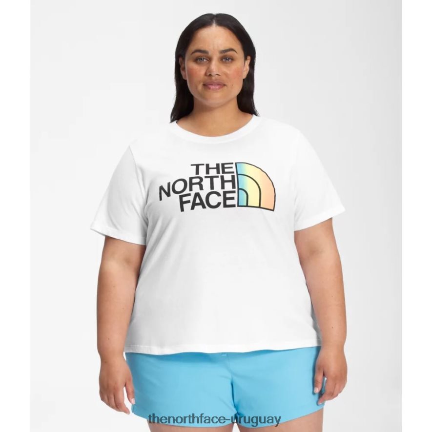 Camiseta de algodón de media cúpula de manga corta para mujer más 2RRLTN4883 blanco The North Face