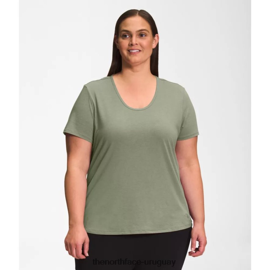 Camiseta de manga corta con cuello redondo para mujer Plus Terrain 2RRLTN6219 té verde The North Face