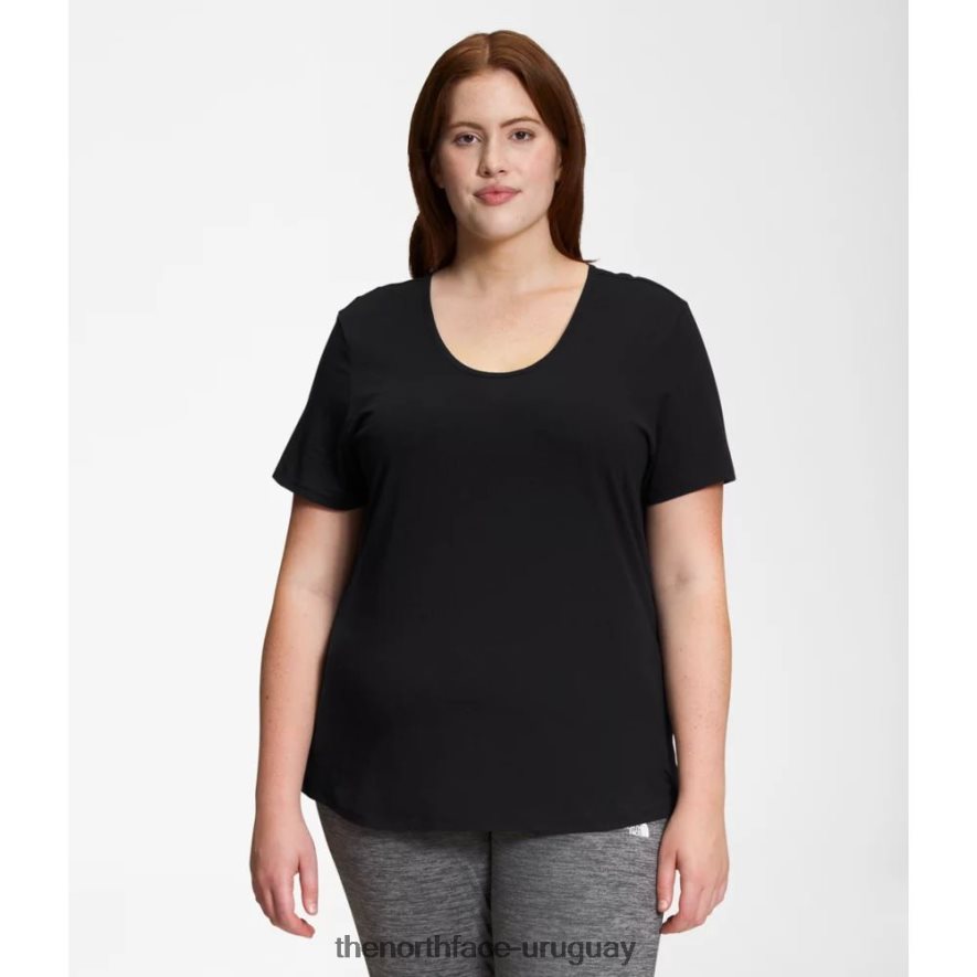 Camiseta de manga corta con cuello redondo para mujer Plus Terrain 2RRLTN6222 negro The North Face