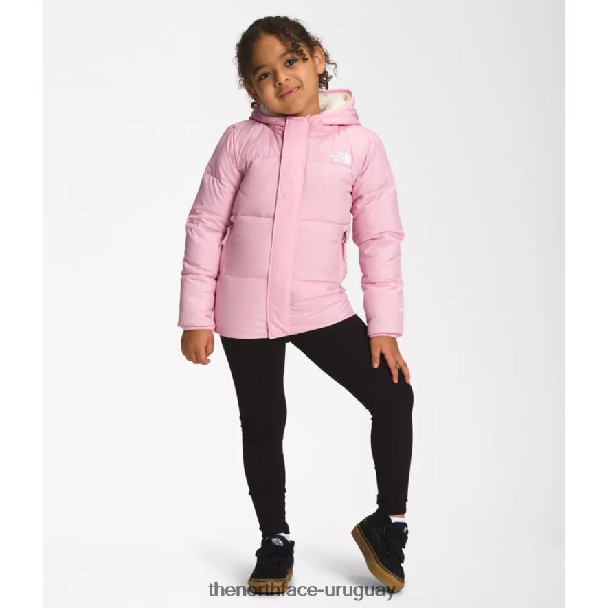 chaqueta con capucha North Down para niños 2RRLTN5296 camafeo rosa The North Face