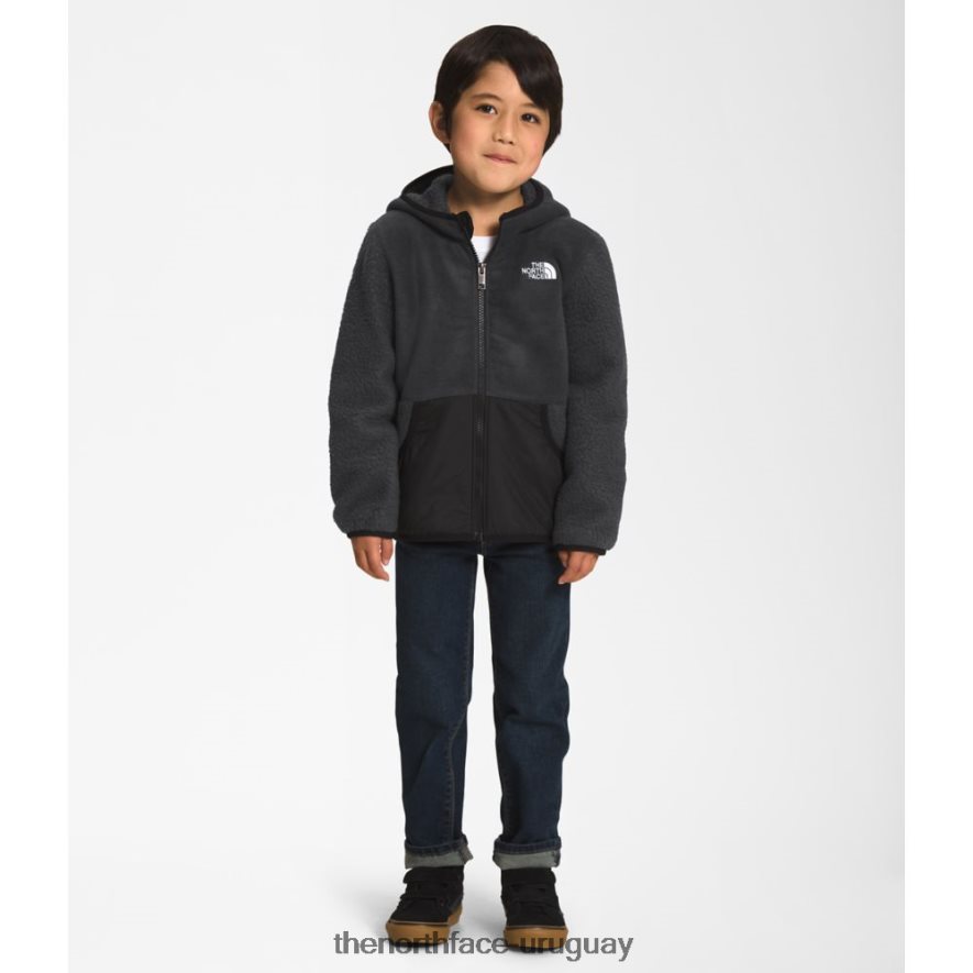 sudadera con capucha y cremallera completa de forro polar para niños 2RRLTN5275 gris The North Face