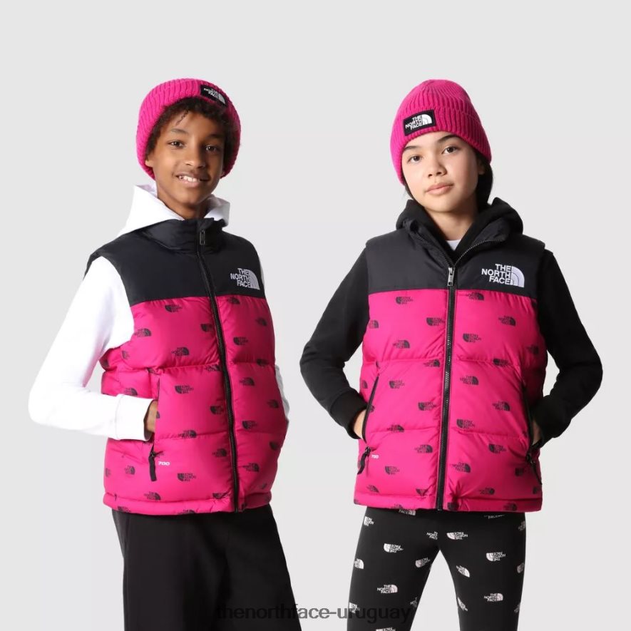 chaleco de plumas retro nuptse para adolescentes de 1996 2RRLTN1826 rosa The North Face