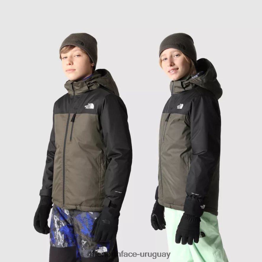 chaqueta aislante snowquest plus para adolescentes 2RRLTN1966 nuevo verde pardo The North Face