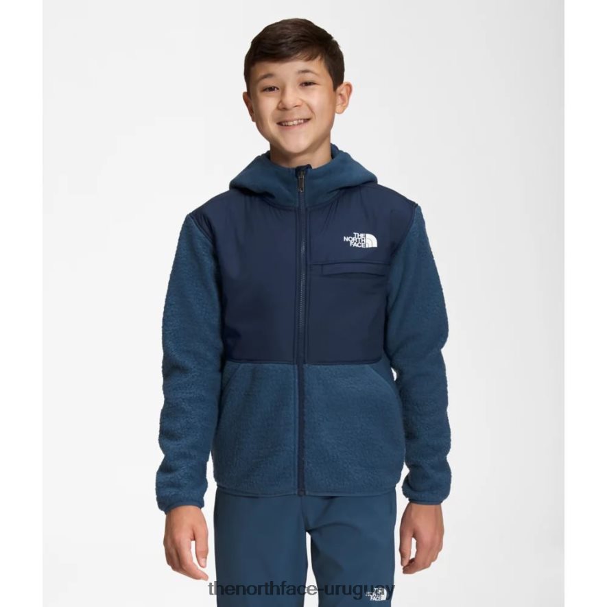 chaqueta con capucha y cremallera completa de forro polar Forrest para niños 2RRLTN5268 azul sombreado The North Face