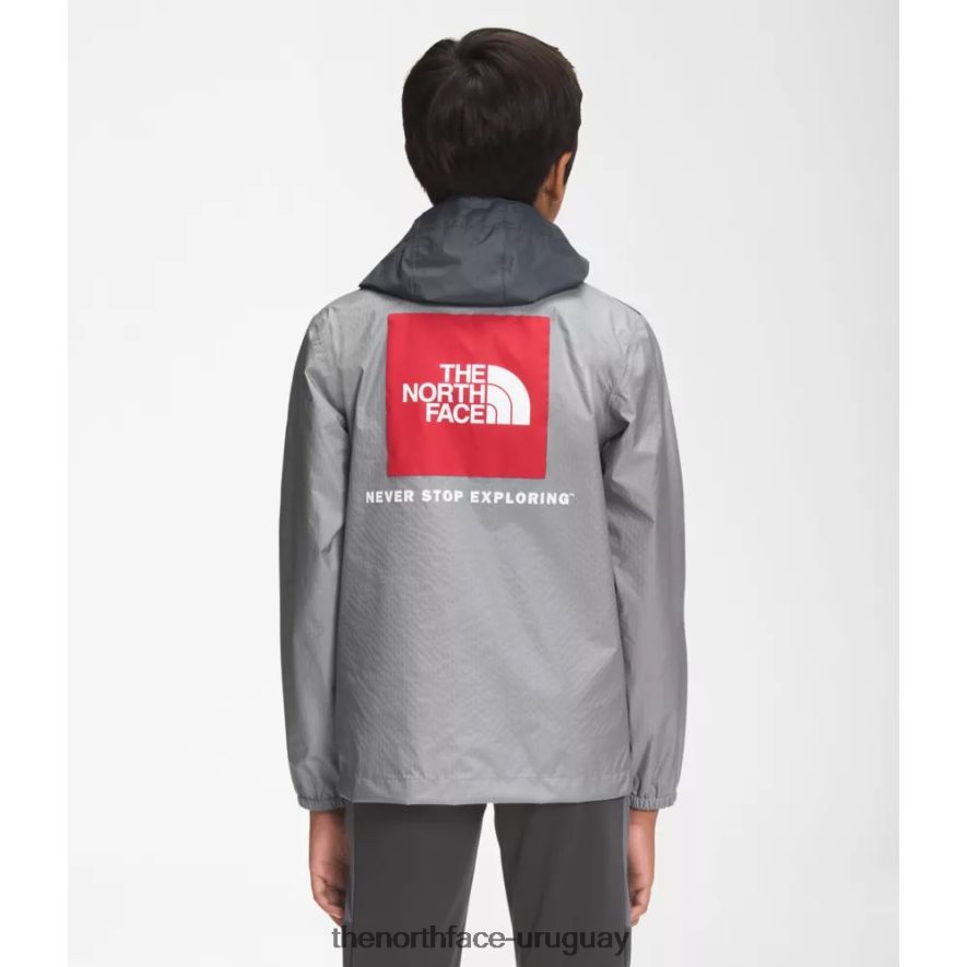 chaqueta impermeable con cremallera para niños 2RRLTN3772 gris The North Face