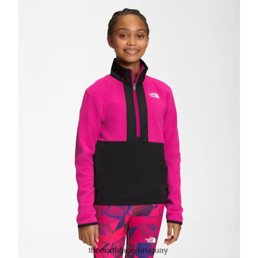 suéter con cremallera para adolescente glaciar 2RRLTN6020 rosa fucsia The North Face